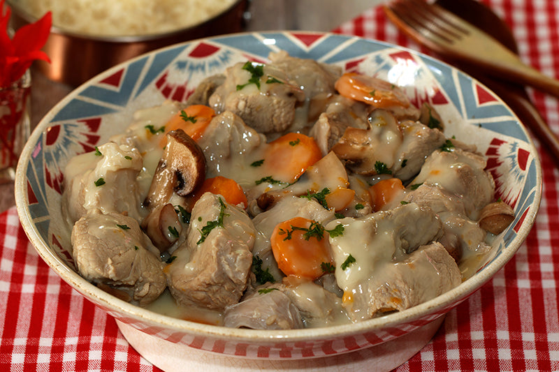 Plat du lundi 6/07 - Blanquette de veau à l’ancienne, spaetzles