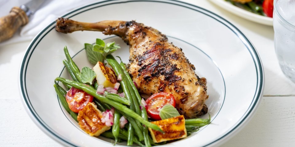 Plat du Samedi 8/08 - Cuisse de lapin à la tomate, haricots vert