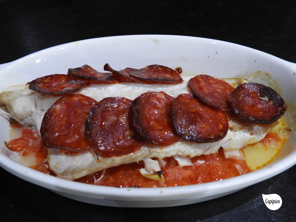 Plat du vendredi 31/07 - Filet de lieu à l’aneth, riz curcuma, fèves au chorizo
