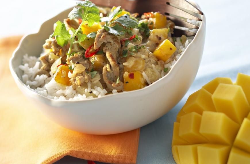 Plat du Mercredi 17/06 -Sauté de veau à la mangue, riz cantonais