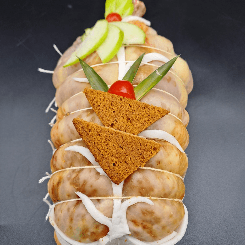 Pintade farcie aux pommes et pain d'épices