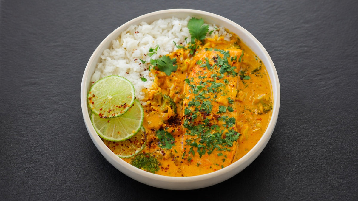Plat du Vendredi 13/11 - Curry de saumon au lait de coco et riz