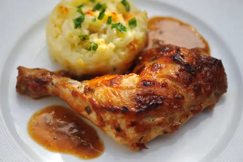 Plat du Jeudi 15/10 - Cuisse de poulet, flan de légumes