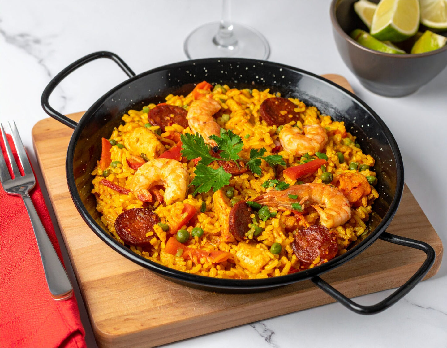 Plat du Samedi 13/06 - Paella catalane (poulet et chorizo)
