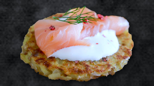 Plat du Samedi 31/10 - Galette de pomme de terre, saumon fumé, fromage blanc