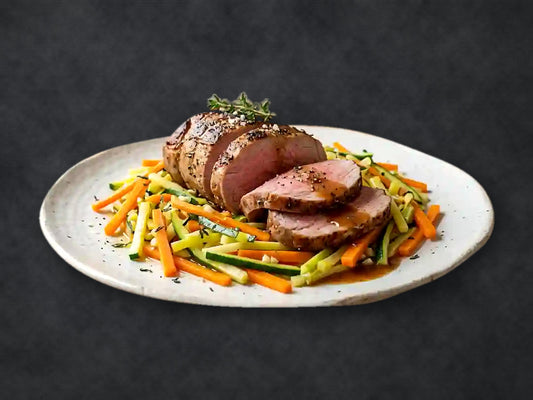 Plat du Samedi 17/10 - Rôti de veau campagnard, poêlée de légumes arlequin