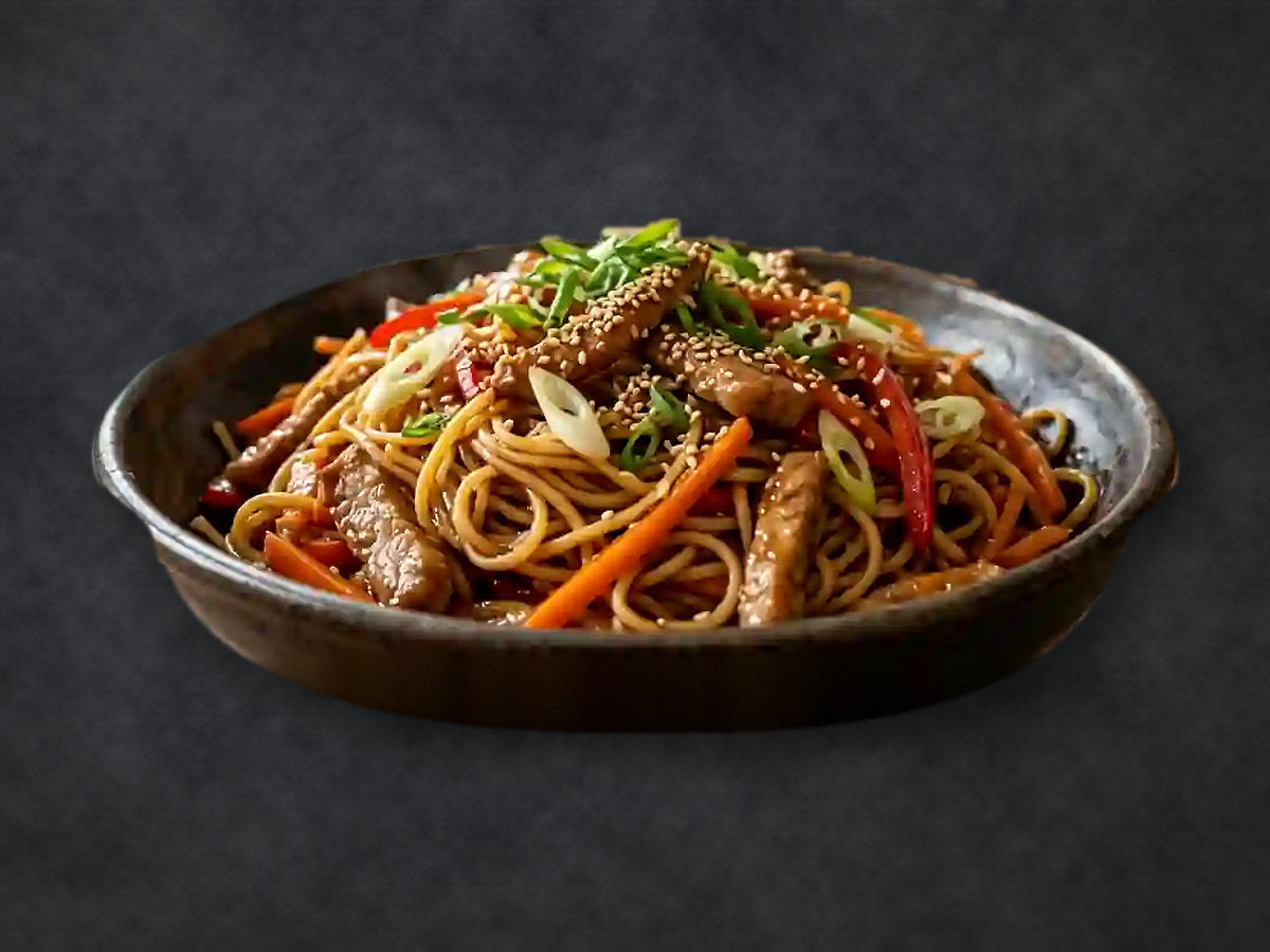 Plat du Lundi 19/10 - Sauté de porc aux légumes nouilles chinoises