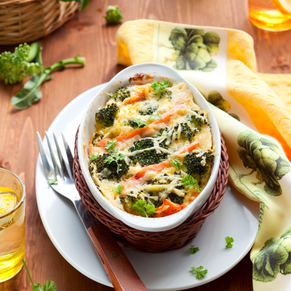 Gratin de saumon aux épinards